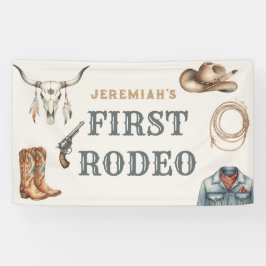 Lona Primer Vaquero de Rodeo Terracotta 1er Cumpleaños