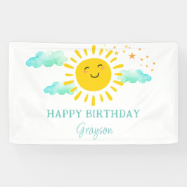 Lona Primer viaje alrededor del feliz cumpleaños del so