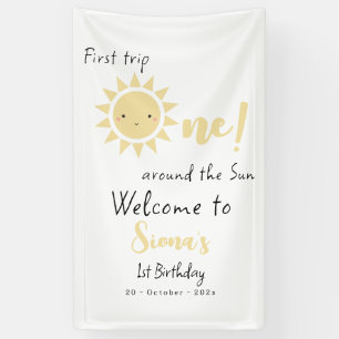 Lona Primer viaje alrededor del Sol Cumpleaños 1 lindo