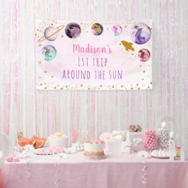 Lona Primer viaje por el espacio de oro rosado por el c