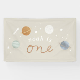 Lona "Primer viaje" Tema del espacio beige Primer cumpl