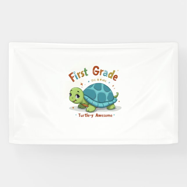 Lona Primera clase de tortuga y asombroso primer grado  (Horizontal)