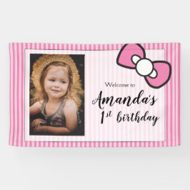 Lona Primera Fiesta de Cumpleaños, Foto, Bienvenido