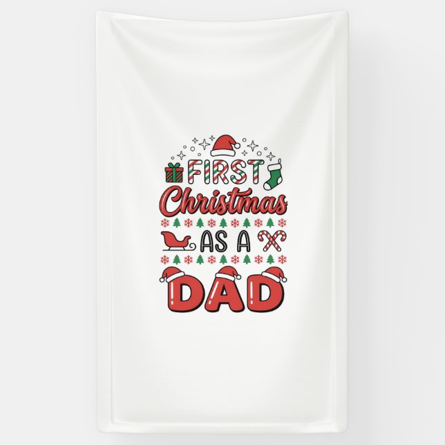 Lona Primera Navidad Papá Vacaciones (Vertical)