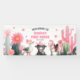 Lona Primera niña de rodeo lindo cumpleaños de niños oc