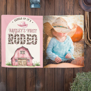 Lona Primera Personalizado rosada de rodeo Cowgirl Foto