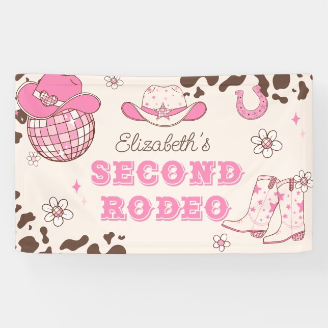 Lona Primera vaquera de rodeo 2do cumpleaños de rodeo f (Horizontal)