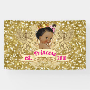 Lona Princesa africana de lujo Banner del rosa  Gold el