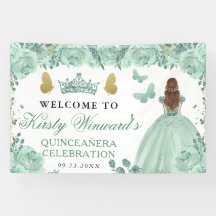 Princesa de vestido verde y cabello rojo Quinceañe