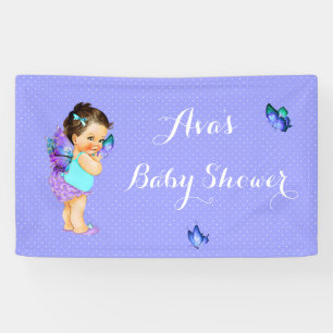Lona Princesa Mariposa Bebé Niña Bandera Púrpura Lavand