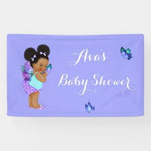 Lona Princesa Mariposa Bebé Niña Banner Lila Lavanda