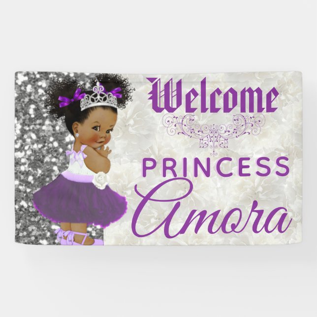 Lona Princesa Real Africana Morada|Purpurina Plata Fanc (Horizontal)