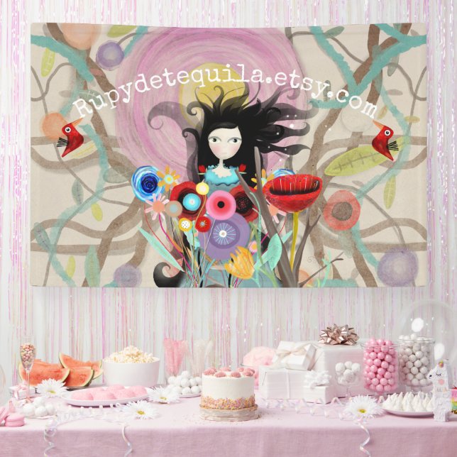 Lona Princesa Rupydetequila Banner floral (Fiesta)