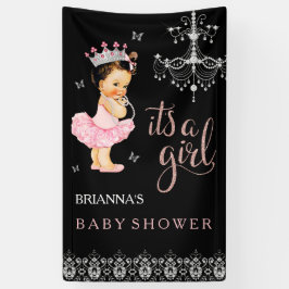 Lona Princess It's a Chica Baby Shower Banner