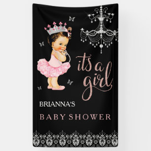 Lona Princess It's a Chica Baby Shower Banner