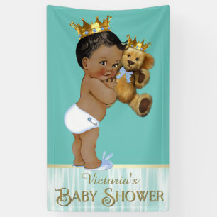 Lona Príncipe afroamericano oso de peluche niño baby sh