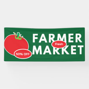Lona productos de mercado de agricultores acuarela fres