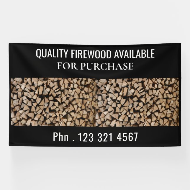 Lona Professional Firewood For Sale Business Banner (Horizontal)