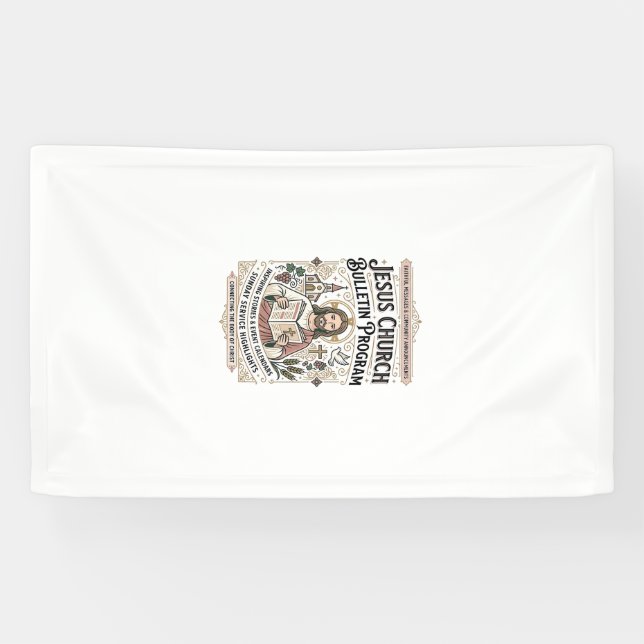 Lona Programa de Boletín de la Iglesia de Jesús Boletín (Horizontal)
