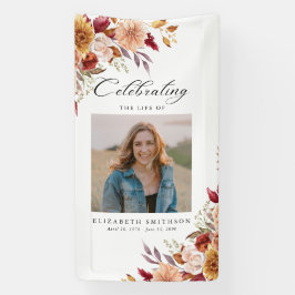 Lona Programa Funeral Otoño Foto Orden de Servicio