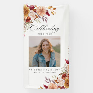 Lona Programa Funeral Otoño Foto Orden de Servicio