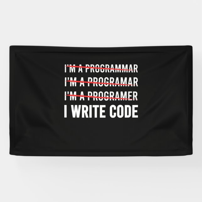 Lona Programador Divertido Escribo Código (Horizontal)