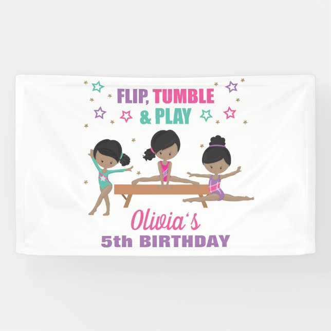 Lona Prohibición de cumpleaños del Chica turquesa rosa  (Horizontal)