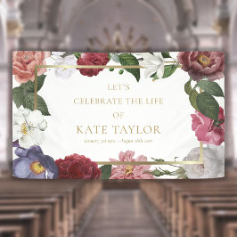 Lona Prohibición del servicio funeral floral de Rosas e