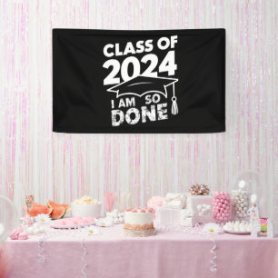 Lona Promoción de 2024 Terminada Graduación Divertida G