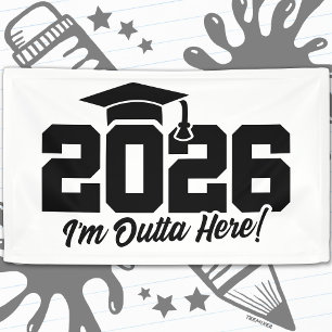 Lona Promoción de 2026 Cita de graduación 'Me voy de aq
