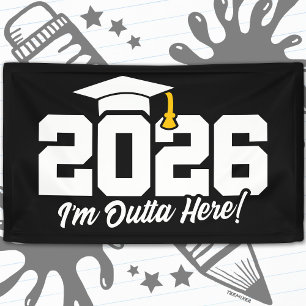 Lona Promoción de 2026 Cita de graduación 'Me voy de aq