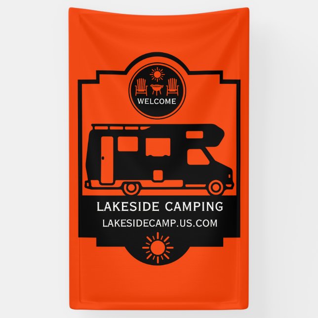 Lona Promoción de campamento para caravanas (Vertical)