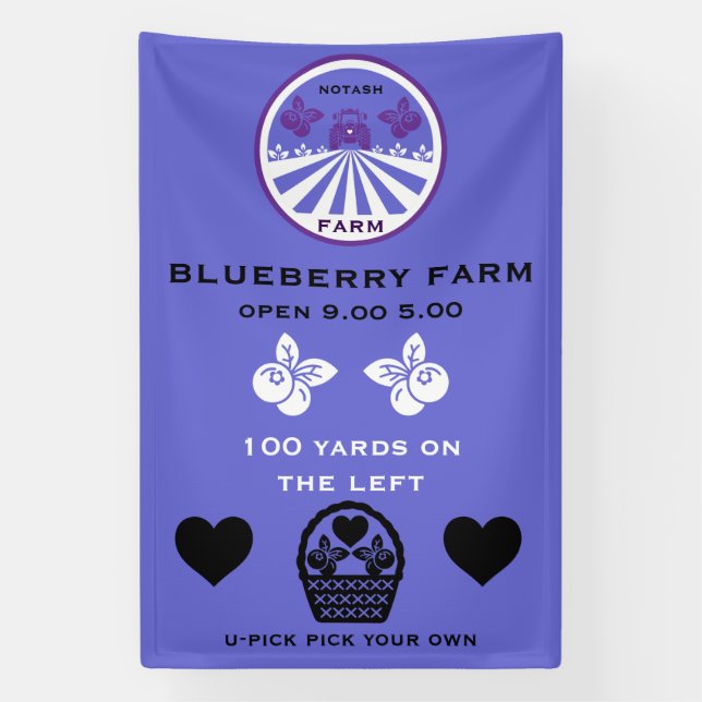 Lona Promoción de granja de arándanos U-Pick (Vertical)