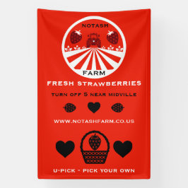 Lona Promoción de granja de fresas U-Pick