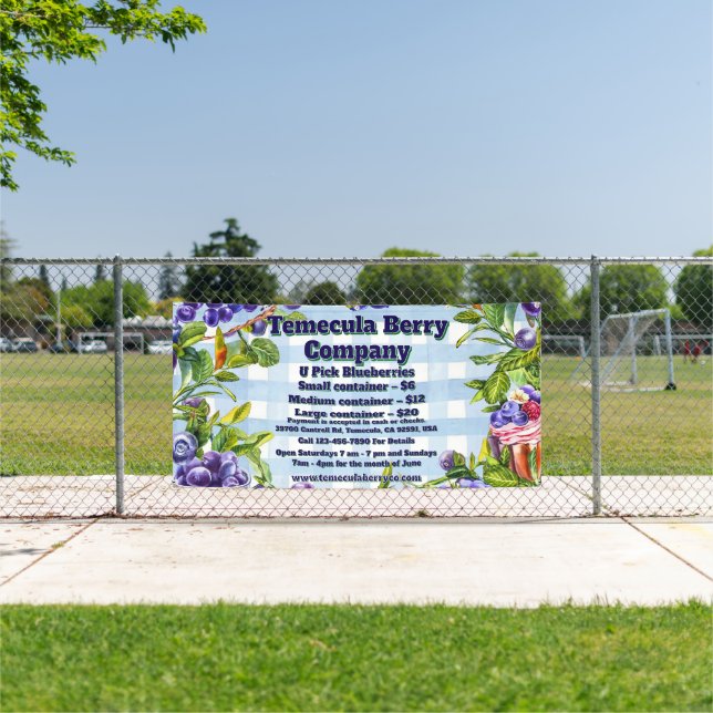 Lona Promoción de ventas de U-Pick Blue Berry Farm (in situ)