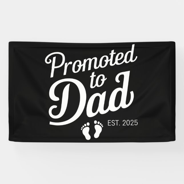 Lona Promocionado A Dad EST 2025 Es Gracioso Pronto Ser (Horizontal)