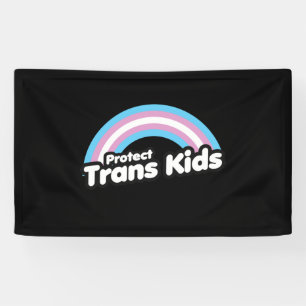 Lona Proteger a los niños trans - Arcoíris