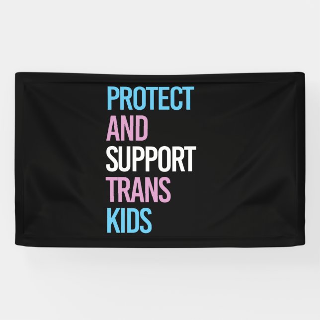 Lona Proteger y apoyar a los niños trans (Horizontal)