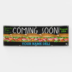 Lona Próximamente Gran Apertura Sandwich Shop Deli