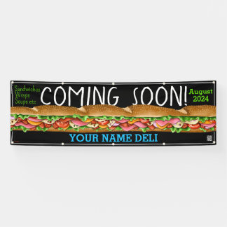 Lona Próximamente Gran Apertura Sandwich Shop Deli