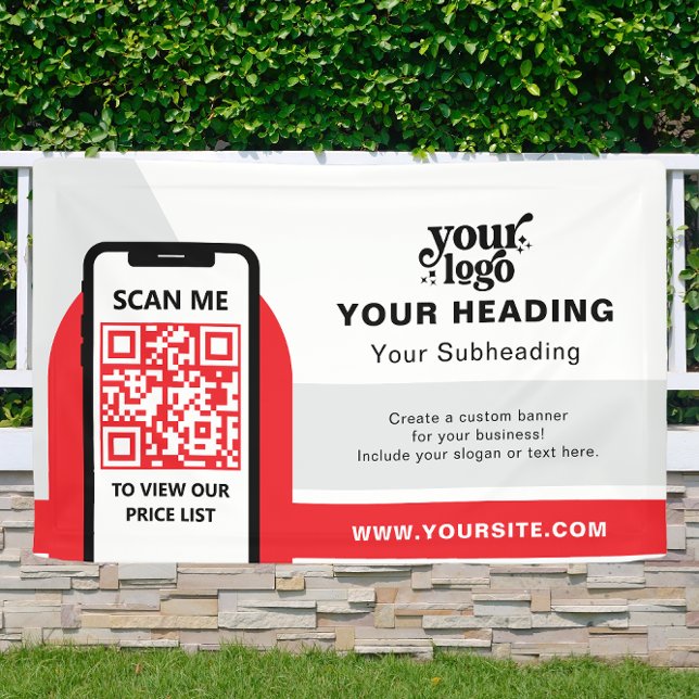 Lona Publicidad profesional de marca moderna Código QR (Subido por el creador)