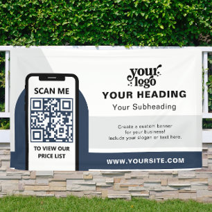 Lona Publicidad profesional de marca moderna Código QR
