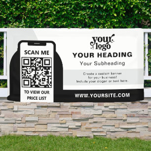 Lona Publicidad profesional de marca moderna Código QR