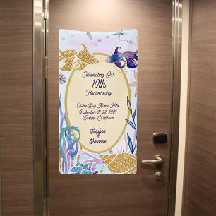 Lona Puerta de crucero acuática con acuarela