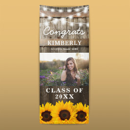 Lona Puerta de foto de graduación Rustic Sunflower 2023