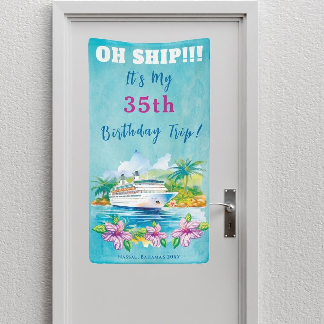 Lona Puerta del barco de crucero de cumpleaños en la pl (Cruise Ship Door Decor)