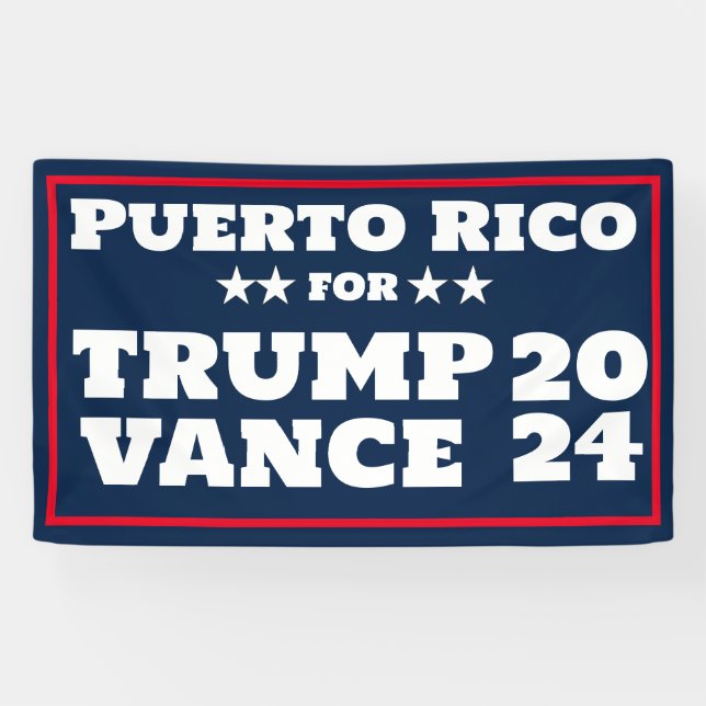 Lona Puerto Rico por cartel de Trump Vance 2024 (Horizontal)