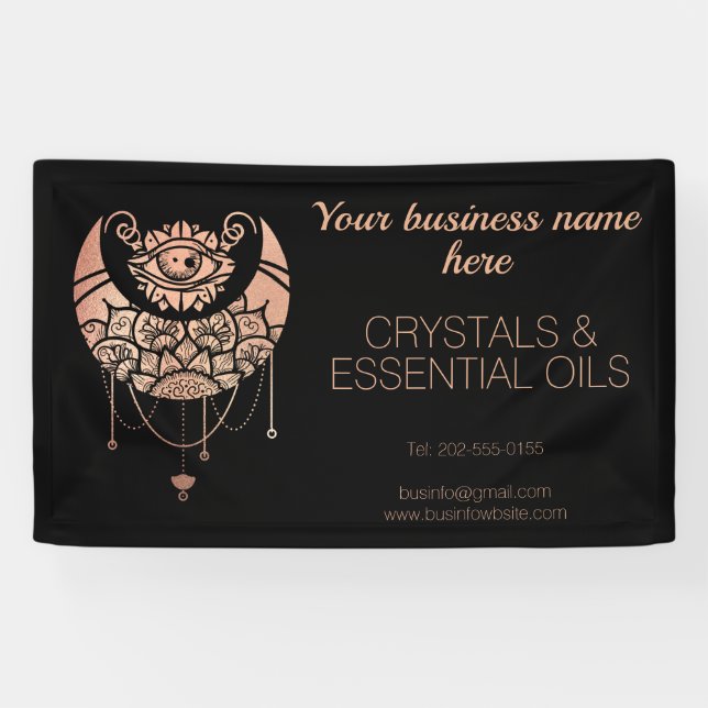 Lona Puesto de artesanía de media luna de oro rosa (Horizontal)