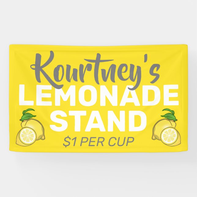 Lona Puesto de limonada personalizado (Horizontal)