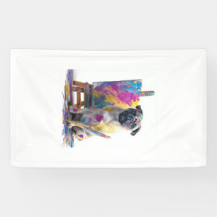 Lona Pug Pintor � Perro de Arte Abstracto